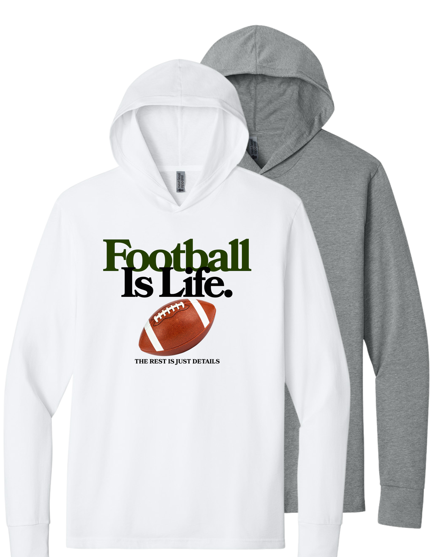 “Football Is Life” Hooded Long Sleeve Shirt