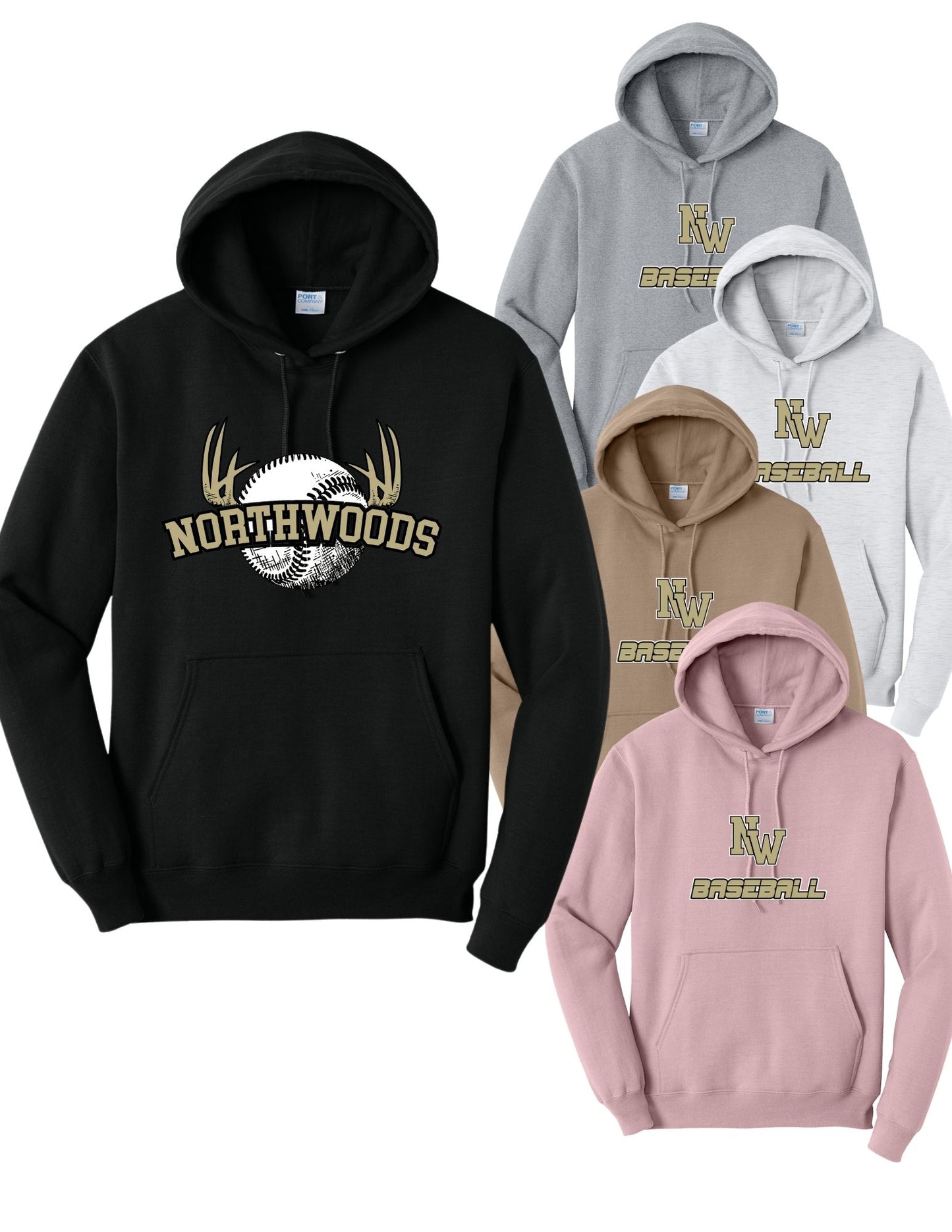 Port & Co Core Fleece Pullover Hooded Sweatshirt (Adult/Youth)