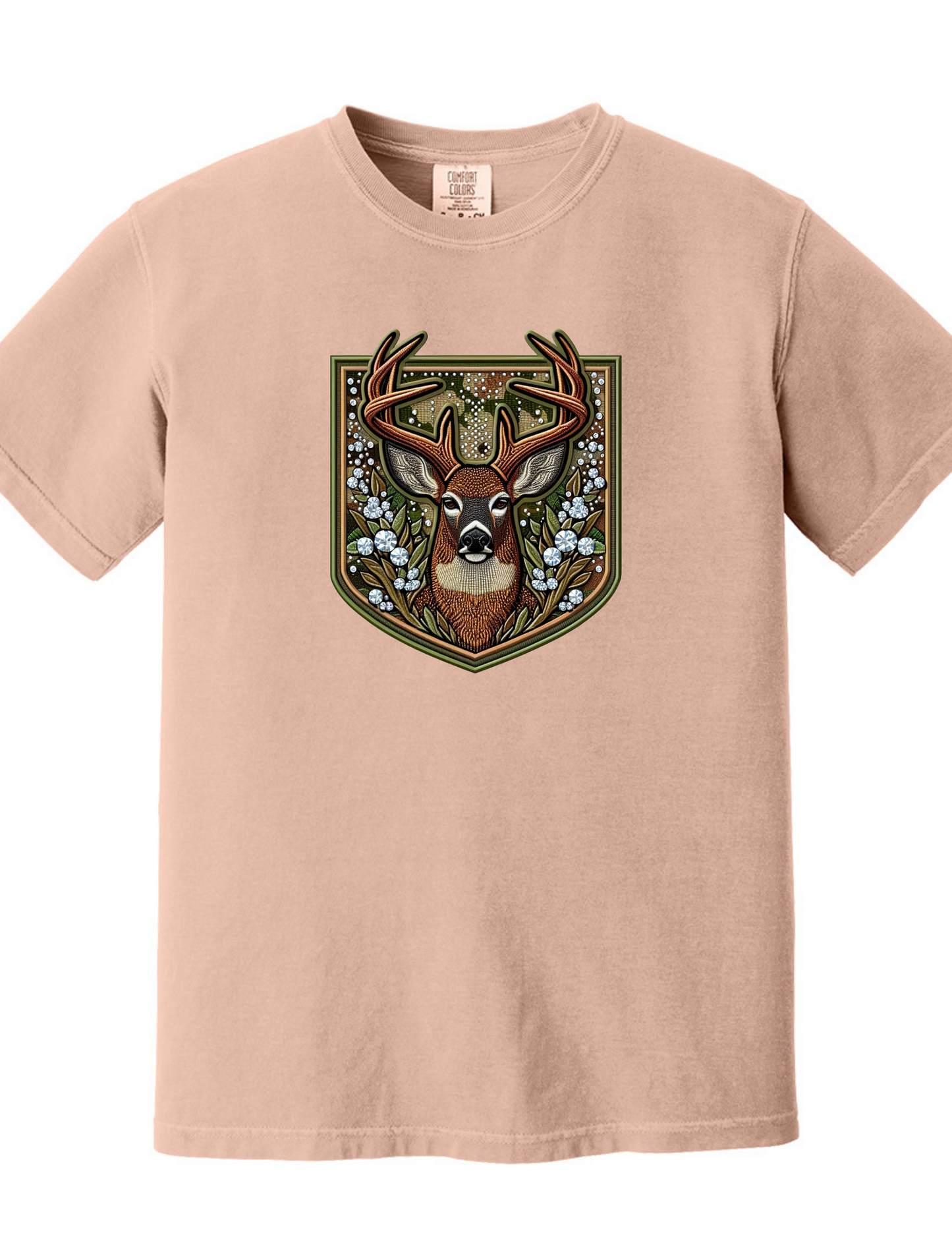 Faux Embroidered Deer Tee