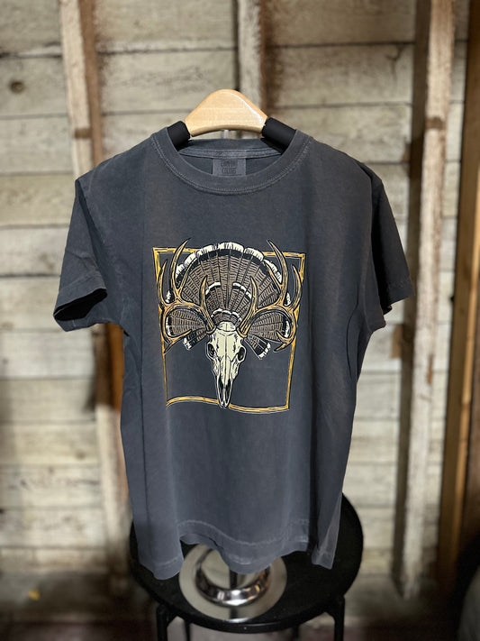 Turkey Fan/Deer Skull Tee