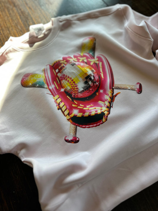 Disco Ball Pink Glove Sweatshirt