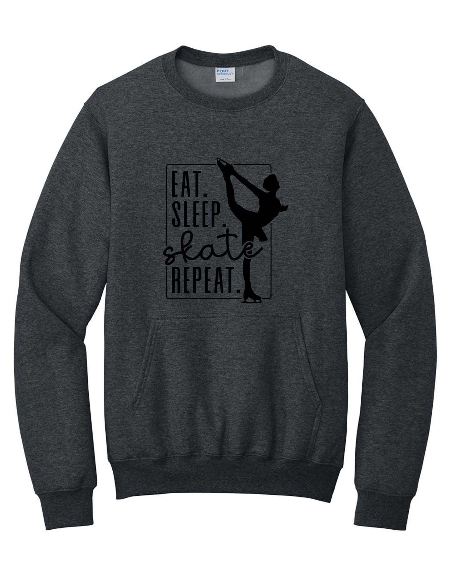Eat. Sleep. Skate. Repeat. Crewneck Pocket Sweatshirt